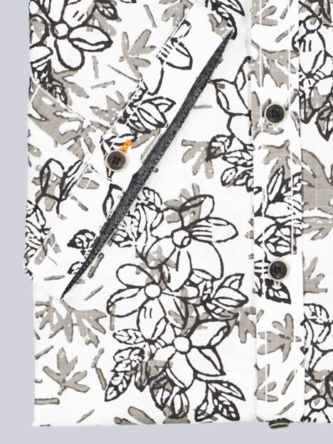 engbers Herren Kurzarm-Hemd gemustert , Hellgrau