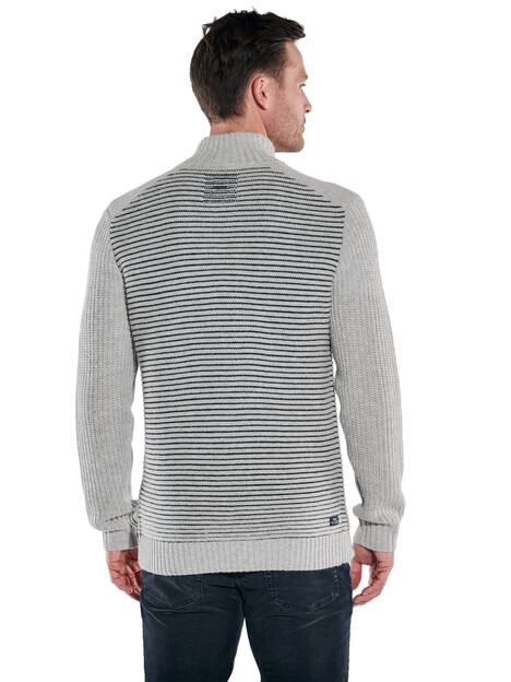 engbers Herren Troyer mit Streifenstruktur , Hellgrau