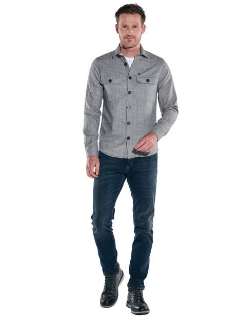 engbers Herren Overshirt gemustert , Silbergrau