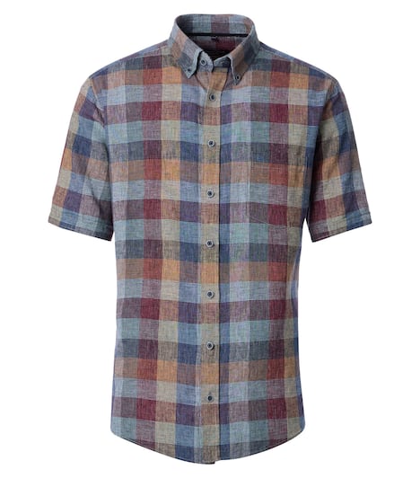 Leinenhemd kariert Casual Fit