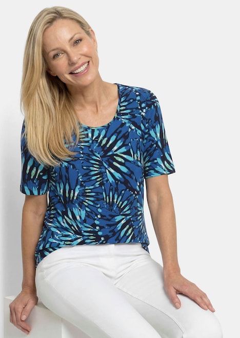 Baumwollshirt mit femininen Blüten