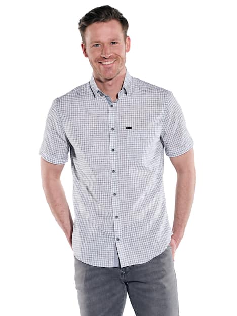 engbers Herren Kurzarm-Hemd mit Leinenanteil , Anthrazit