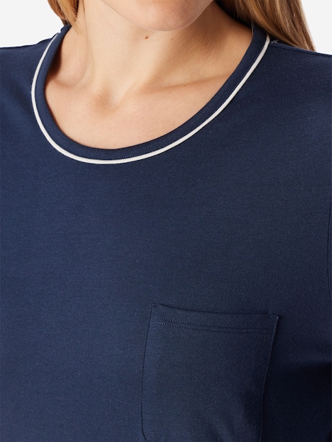 Schiesser Damen Schlafanzug Comfort Essentials admiral