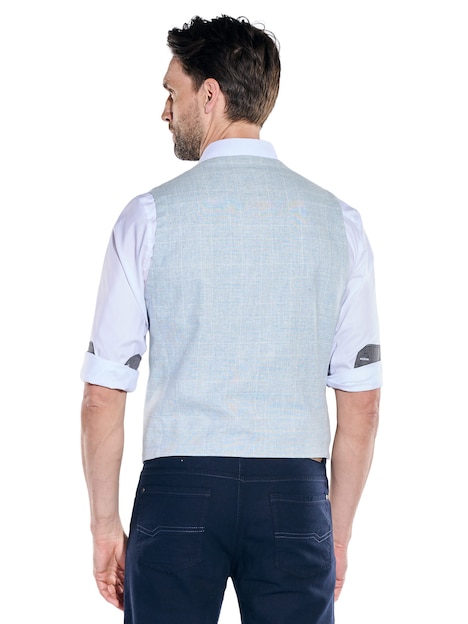 Herren Sakko-Weste aus Leinenmix Regular , Hellblau