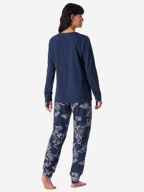 Schiesser Damen Schlafanzug Comfort Essentials admiral