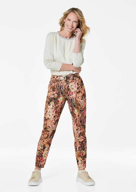 GOLDNER Corduroy broek LOUISA Fluwelen broek met all-over print