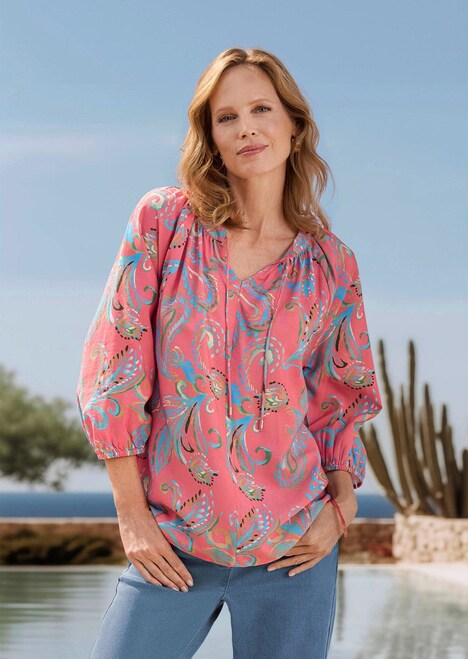 Viskosebluse mit Paisley-Muster
