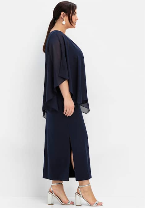 Abendkleid 3/4-Arm Uni