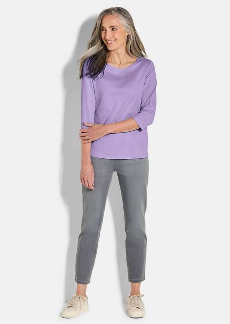 Basic Shirt mit U-Boot-Ausschnitt