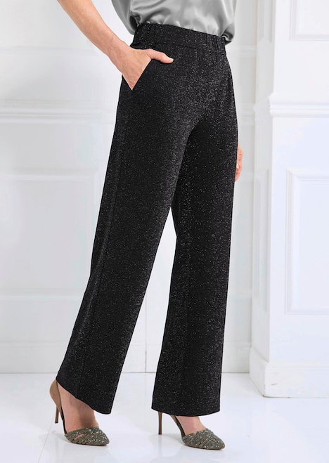 GOLDNER Broek VERA Wijde broek VERA van glanzende jersey