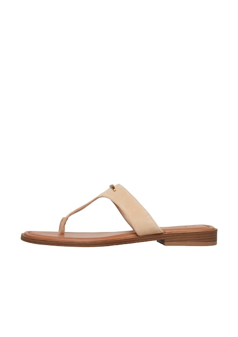 Zehentrenner-Sandalen aus Leder mit dekorativem Detail