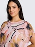T-Shirt im Material-Mix