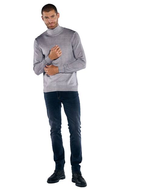 engbers Herren Pullover mit Rollkragen , Silbergrau