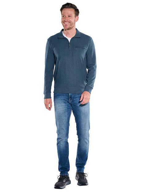 Herren Sweatshirt Stehbund , Marineblau