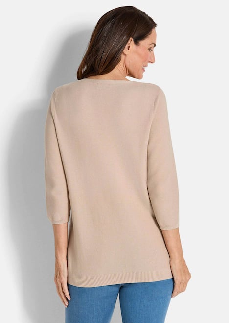 Eleganter Baumwollpullover, Halbarm