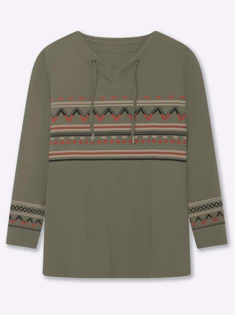 Shirt Langarm Sonstiges Muster Ohne Kragen