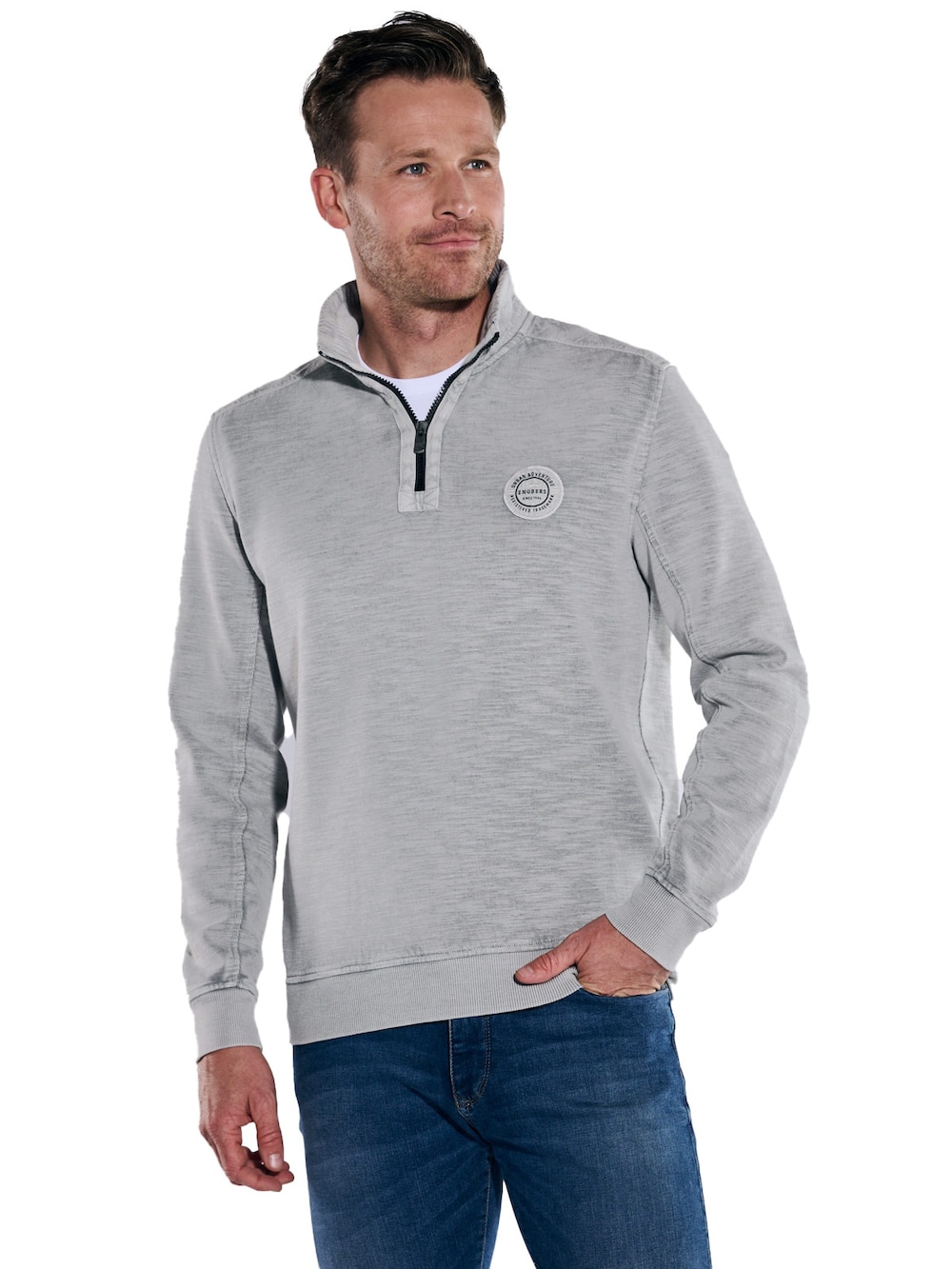 Sweatshirt mit Troyerkragen