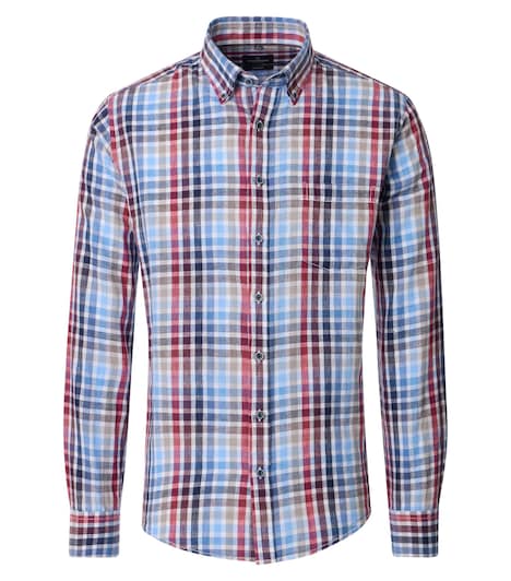 Leinenhemd kariert Casual Fit