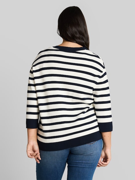 Loose Fit Cardigan mit Streifenmuster