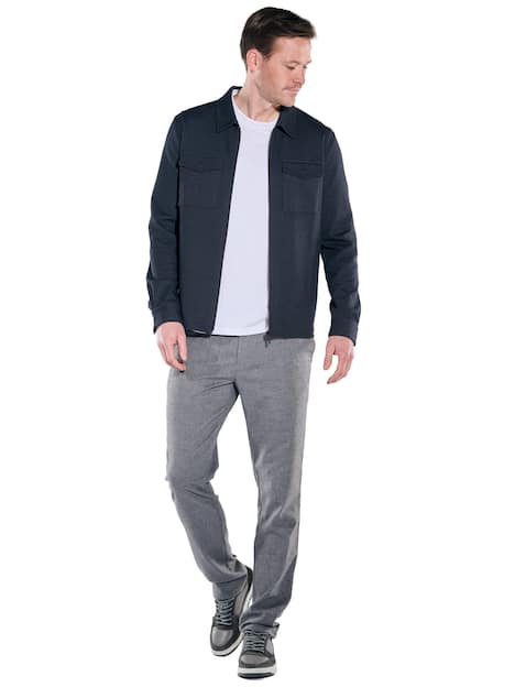 engbers Herren Overshirt mit Reißverschluss , Saphirblau