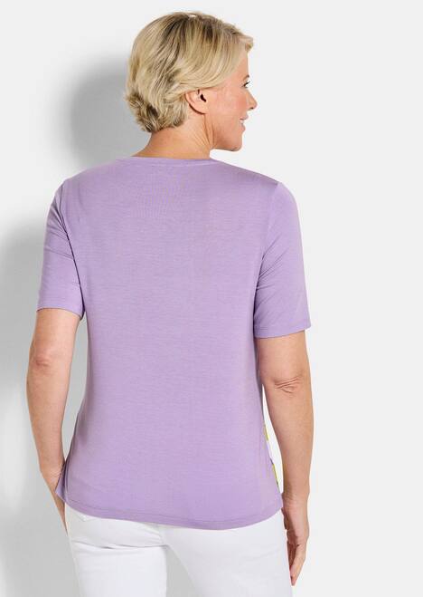 Glanzshirt mit floralem Paisley-Muster