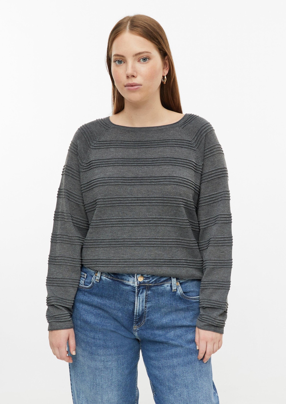Pullover mit Strukturstreifen