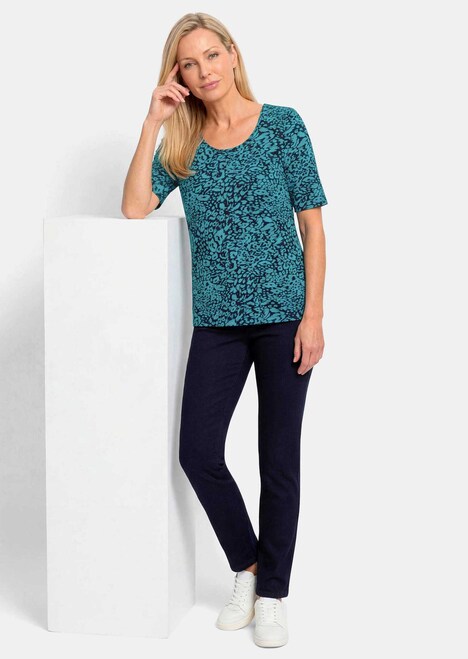 Viskoseshirt mit Leo Print
