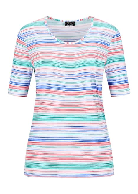 GOLDNER Shirt Jersey shirt met kleurrijke strepen
