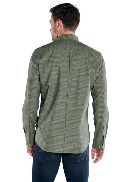 engbers Herren Langarm-Hemd gemustert , Hellgruen