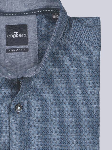 engbers Herren Kurzarm-Hemd gemustert , Brilliantblau