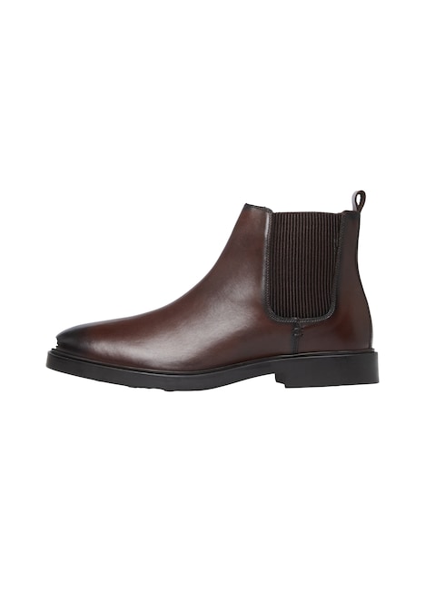 Chelsea Boots aus Leder mit elastischem Einsatz