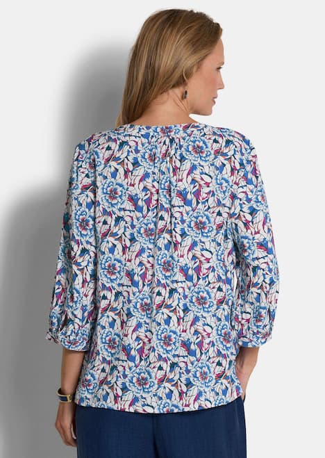 Viskosebluse mit floralem Muster