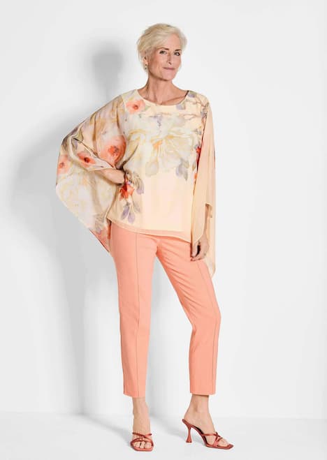 Chiffonbluse mit floralem Design