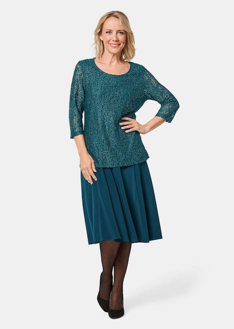 GOLDNER Kanten blouse Kanten blouse met een fijne glans