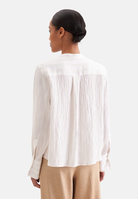 Damen Stehkragenbluse - Gestreift