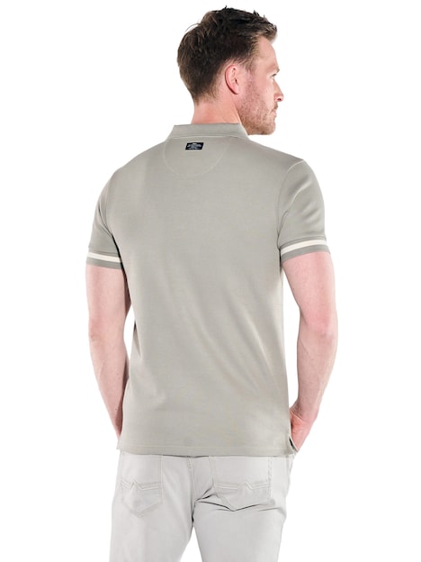 Herren Poloshirt mit Kontraststreifen , Gruen