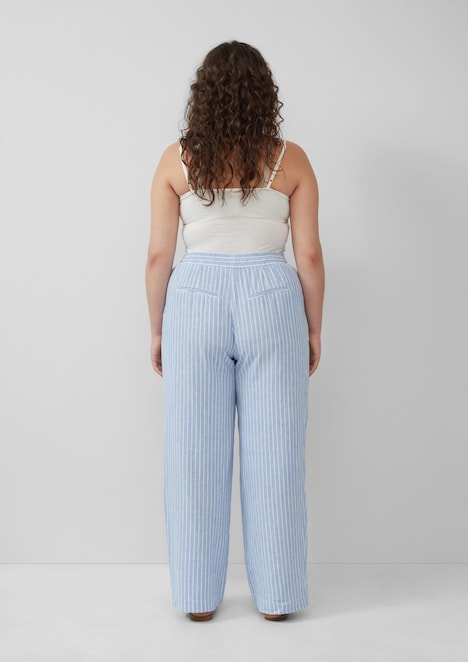 Wide-Leg-Hose aus Leinemix