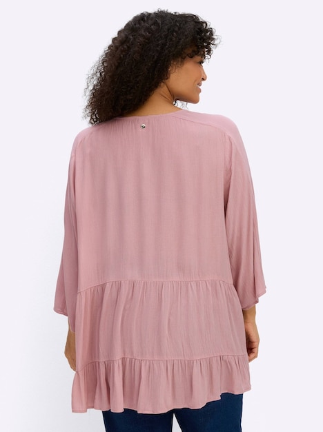 Bluse 3/4-Arm Ohne Kragen