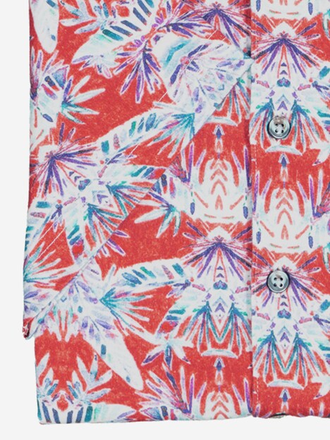 Herren Kurzarm-Hemd slim fit , Dunkelorange