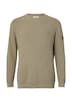 Strukturierter Baumwoll-Pullover mit Label-Patch