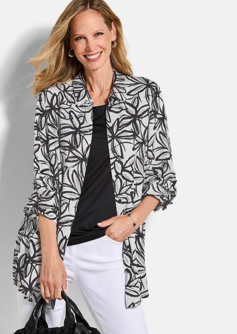 Hemdbluse mit Blumenprint