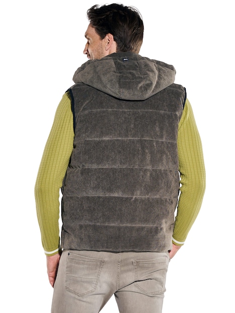 Herren Wasserdichte Weste aus Cord , Oliv