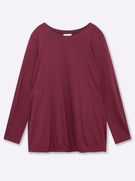 Shirt Langarm Uni Ohne Kragen