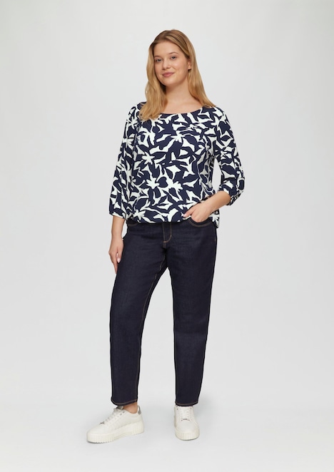 Shirt mit All-over-Print aus Viskosestretch