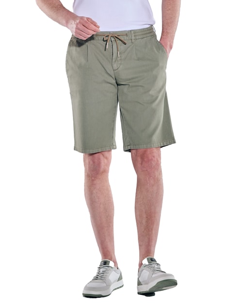 Herren Chino-Bermuda mit Tunnelzug , Khaki