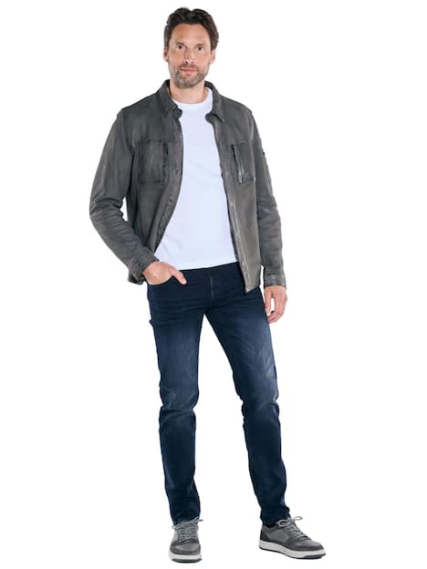 engbers Herren Lederjacke aus Nubuk-Leder , Grau