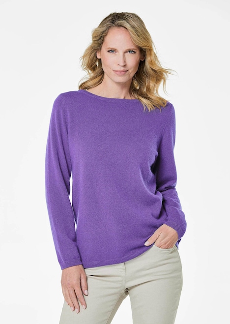 Kaschmirpullover mit U-Boot Ausschnitt