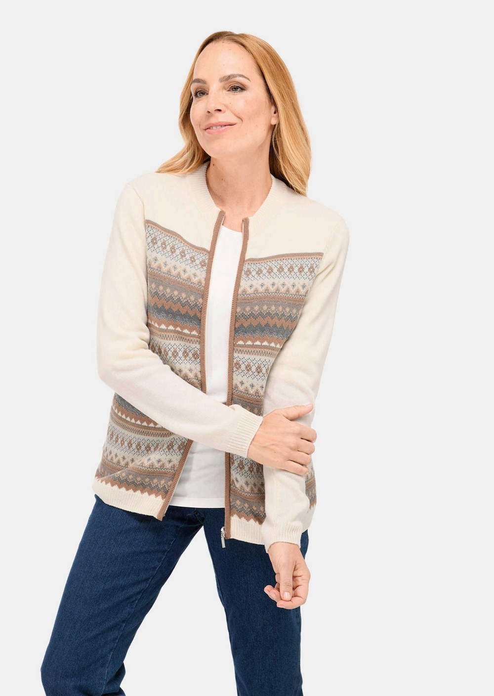 Kurzgröße - Norwegerstrickjacke mit wärmender Schurwolle