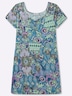 Jersey-Kleid Kurzarm Ohne Kragen