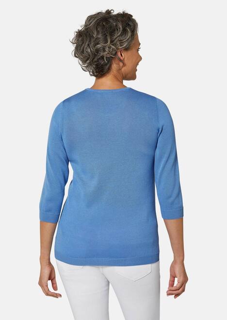 GOLDNER Pullover met ronde hals Zomerse, tricot pullover met ajourpatroon